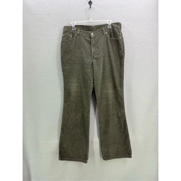 Levi's 517 Womens Green Stretch Denim Corduroy Slim Bootcut Pants Jeans Medium - Picture 1 of 7